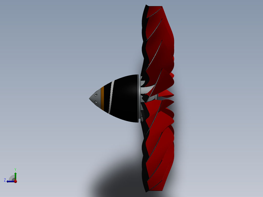 喷气发动机涡轮风扇268---模型格式为 sw右视图