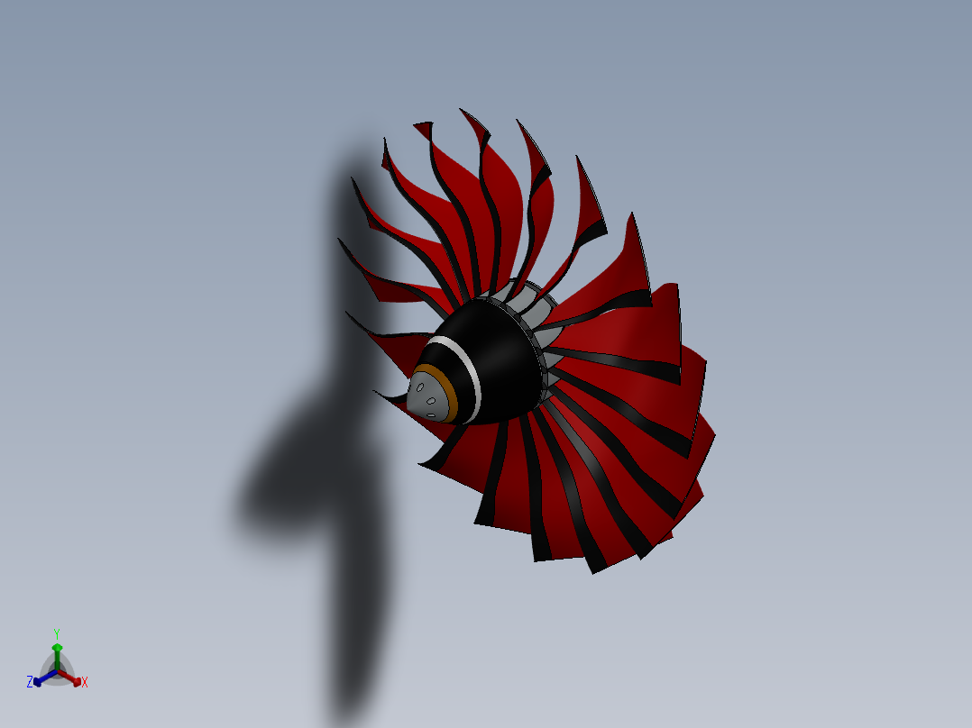 喷气发动机涡轮风扇268---模型格式为 sw正等轴测图