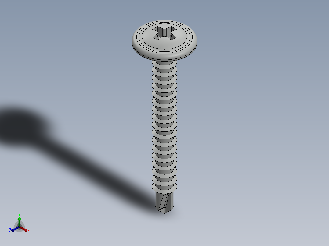 紧固件-Drill-Tip Saucer Screw-01正等轴测图