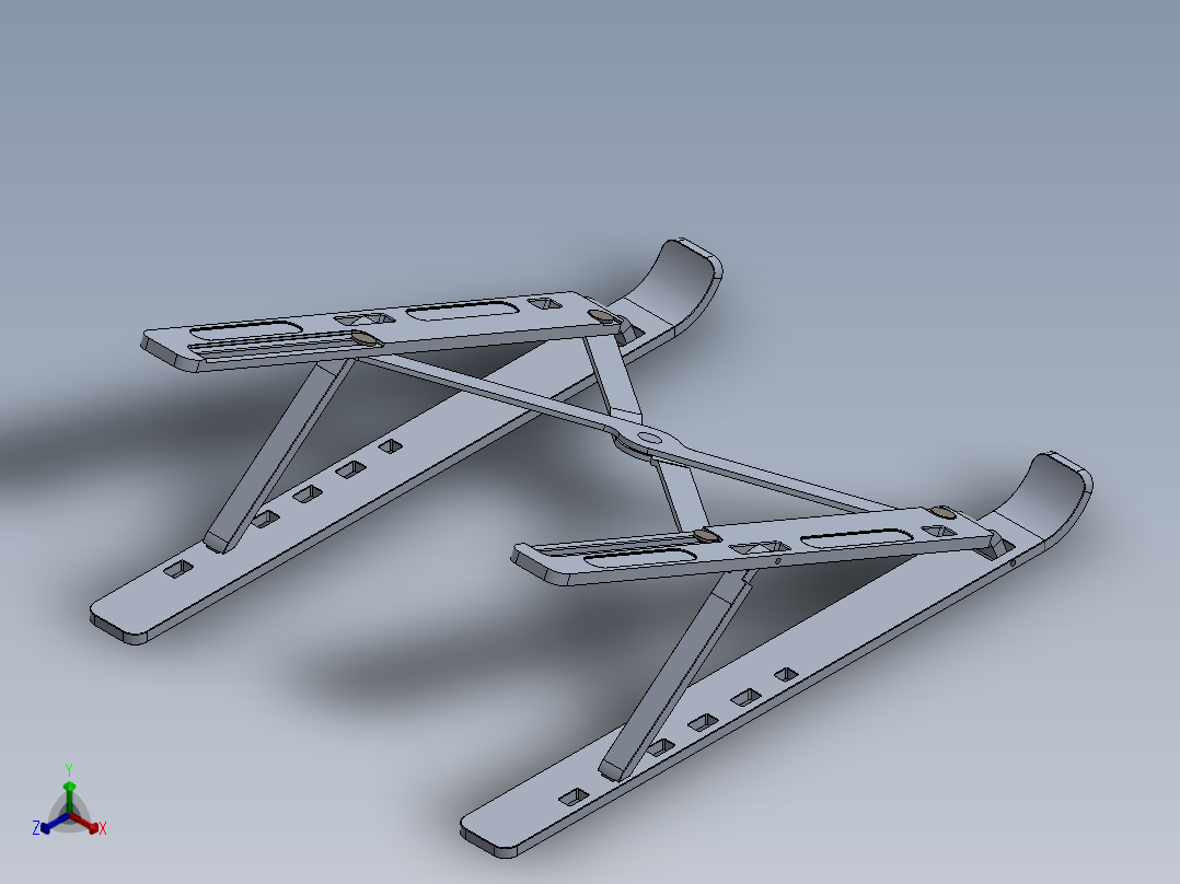 笔记本电脑支架正等轴测图