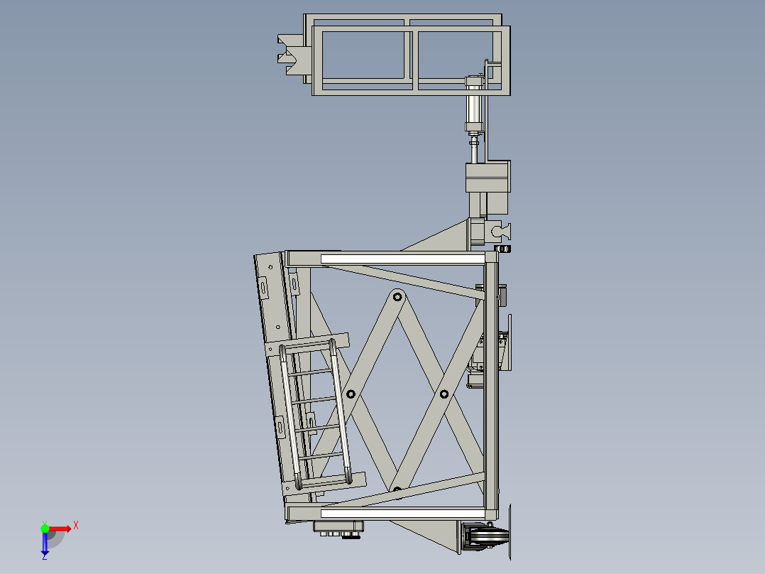 轨道升降车俯视图