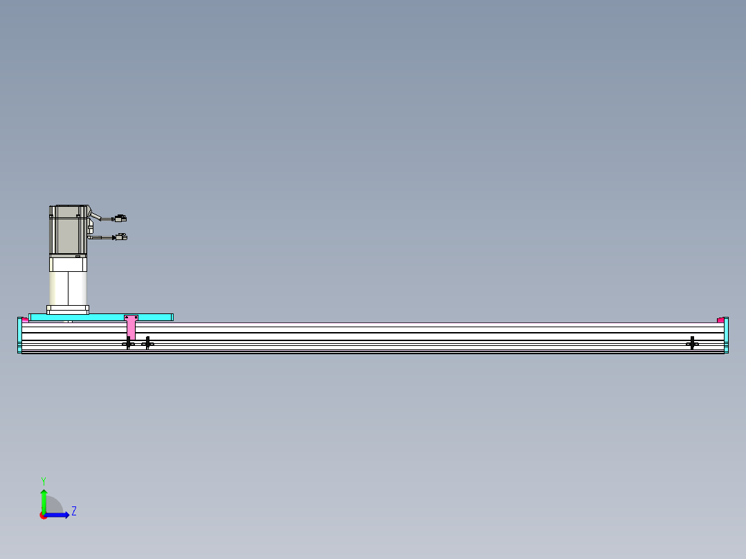 东锦齿条传动DH175G-L167-S1150-BU-减速机+750W左视图
