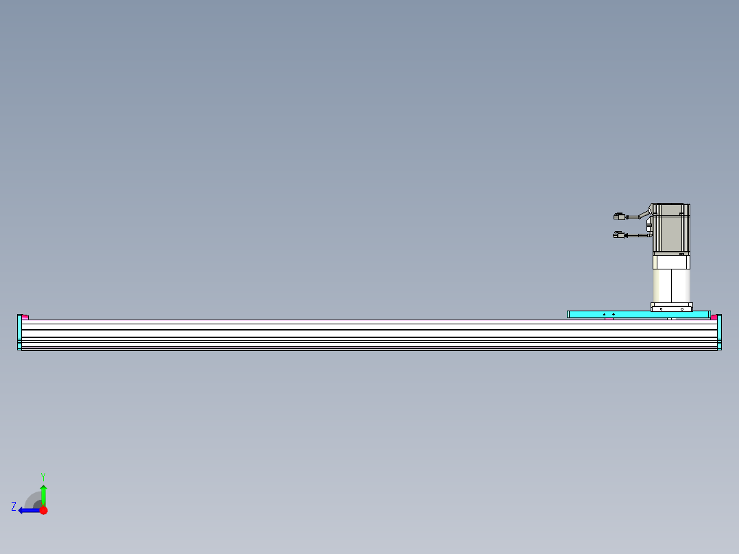 东锦齿条传动DH175G-L167-S1150-BU-减速机+750W右视图