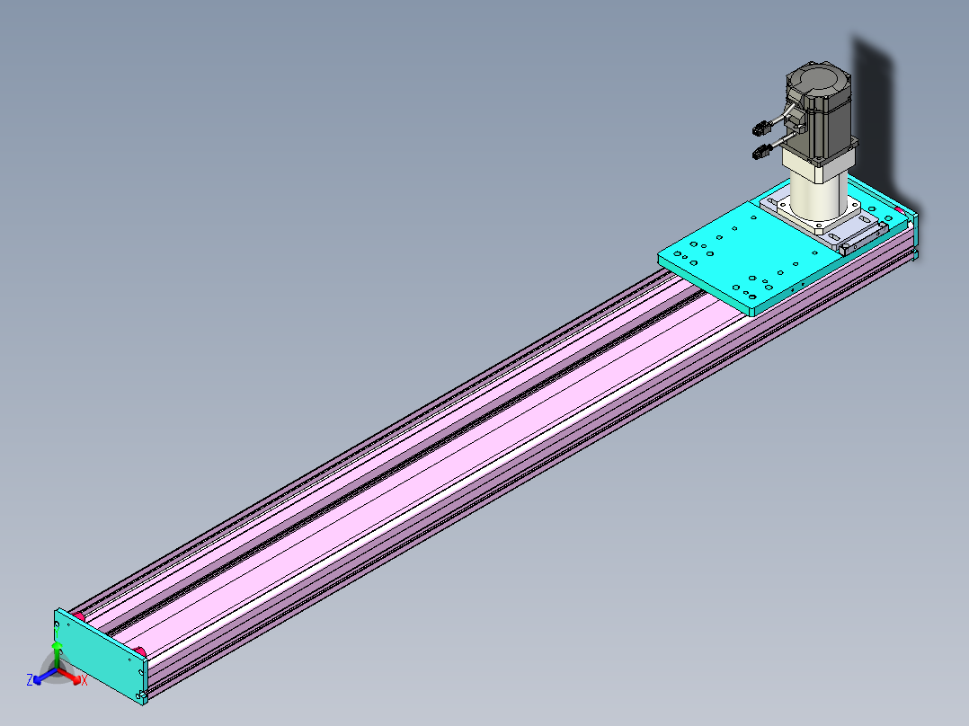 东锦齿条传动DH175G-L167-S1150-BU-减速机+750W正等轴测图
