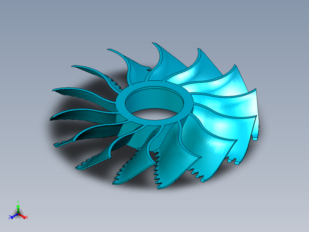 涡轮 叶片 涡扇 (8)正等轴测图