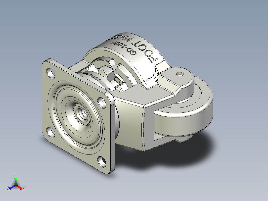 GD-F系列福马脚轮正等轴测图