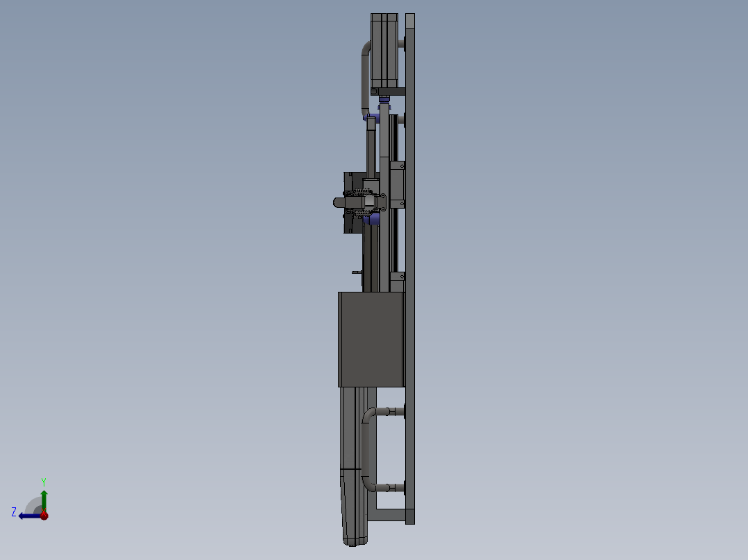 8_医用缝合器 医用缝合器击发测试夹具设计 包含三维和CAD图纸右视图