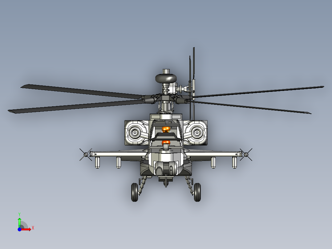 直升飞机 飞机模型设计 (17)前视图