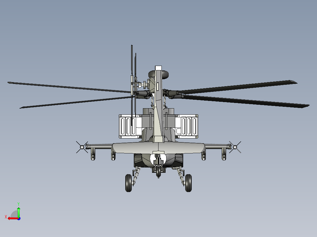 直升飞机 飞机模型设计 (17)后视图