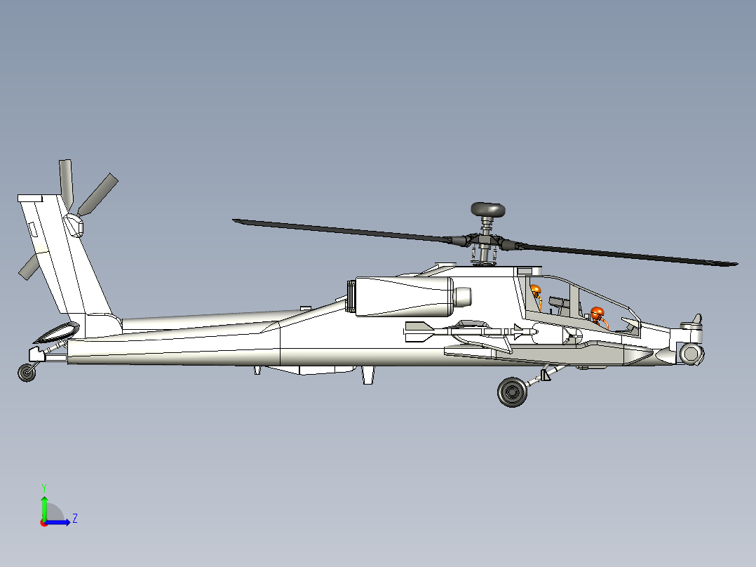 直升飞机 飞机模型设计 (17)左视图