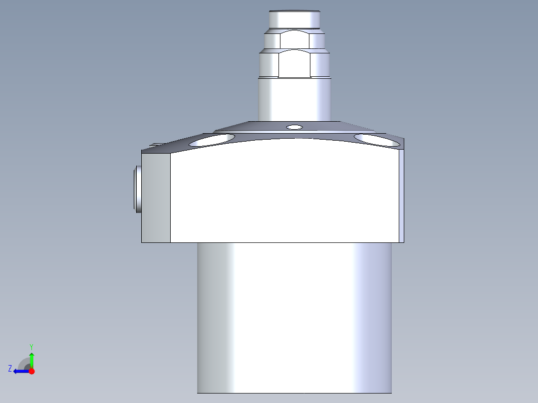 KOSMEKLC0402-GxM-E多系列多零件图纸模型右视图