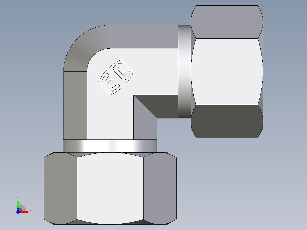 卡套式工业通用硬管接头EO_Union_elbow_W15LCF前视图