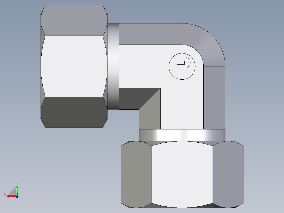 卡套式工业通用硬管接头EO_Union_elbow_W15LCF后视图