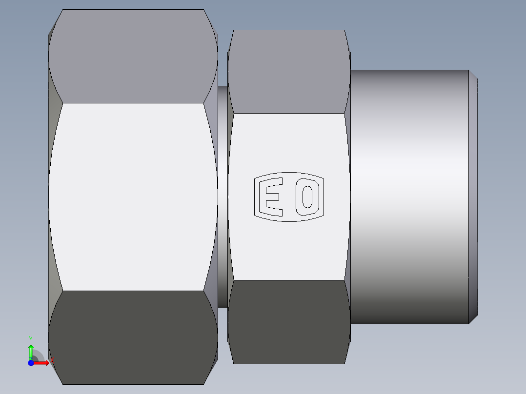 卡套式工业通用硬管接头EO_Distance_piece_adapter_DA25SOMD71前视图