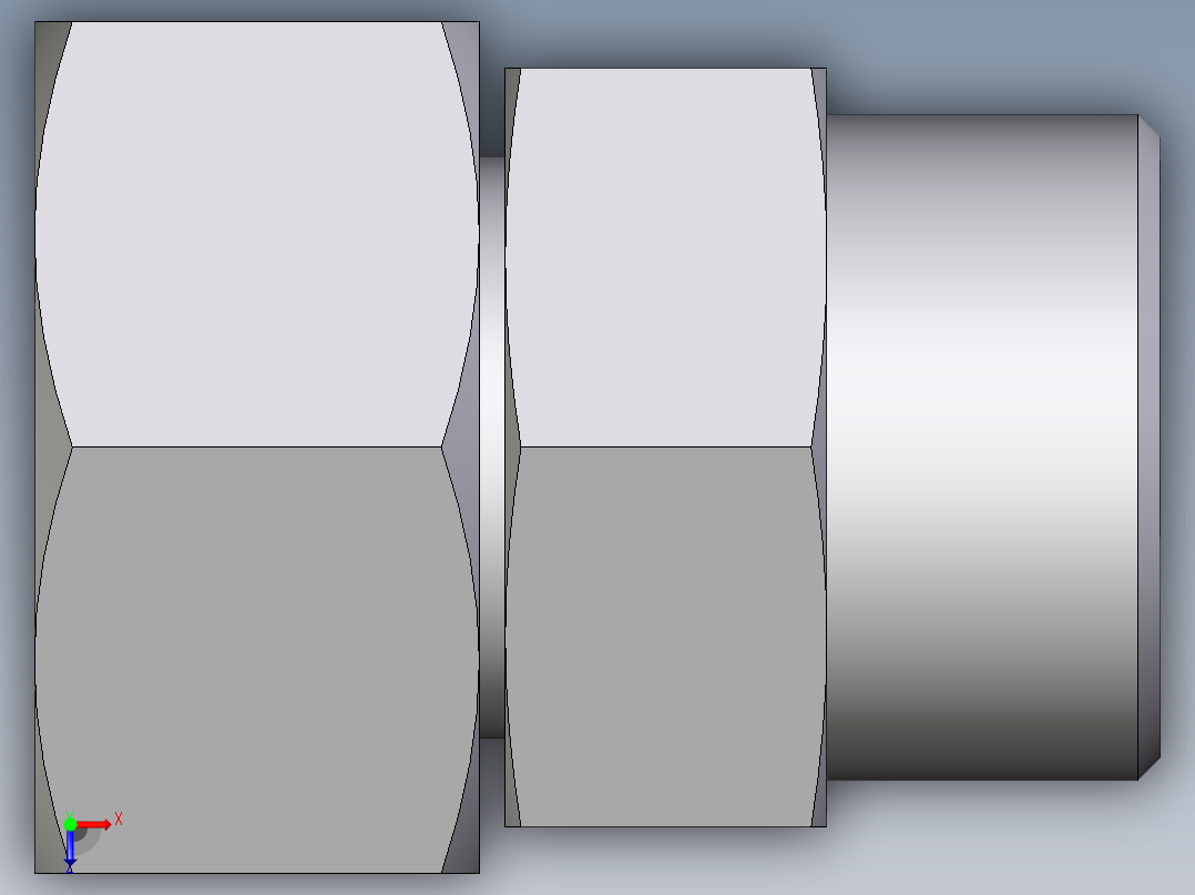 卡套式工业通用硬管接头EO_Distance_piece_adapter_DA25SOMD71俯视图