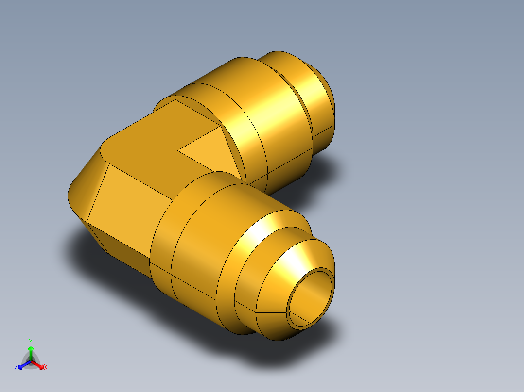 扩口式工业通用硬管接头Union Elbow 155F-5正等轴测图
