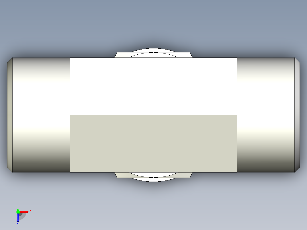 卡套式工业通用硬管接头EO_Adjustable_locknut_branch_tee_TEE15LMOMDCF俯视图