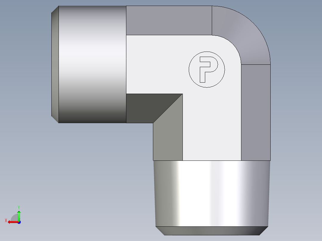 卡套式工业通用硬管接头EO_Male_stud_elbow_WE14SR71X后视图