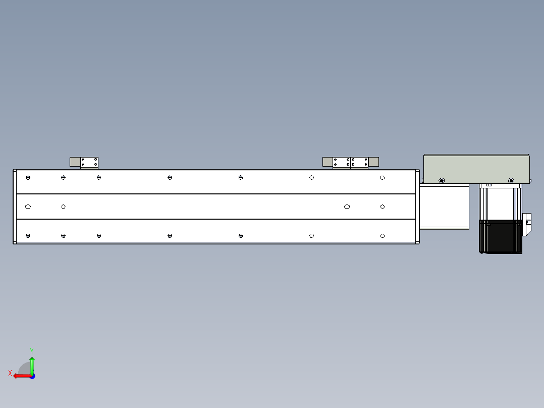 同步带滑台-半封闭B10H-L45-S350-R-P40-D3后视图