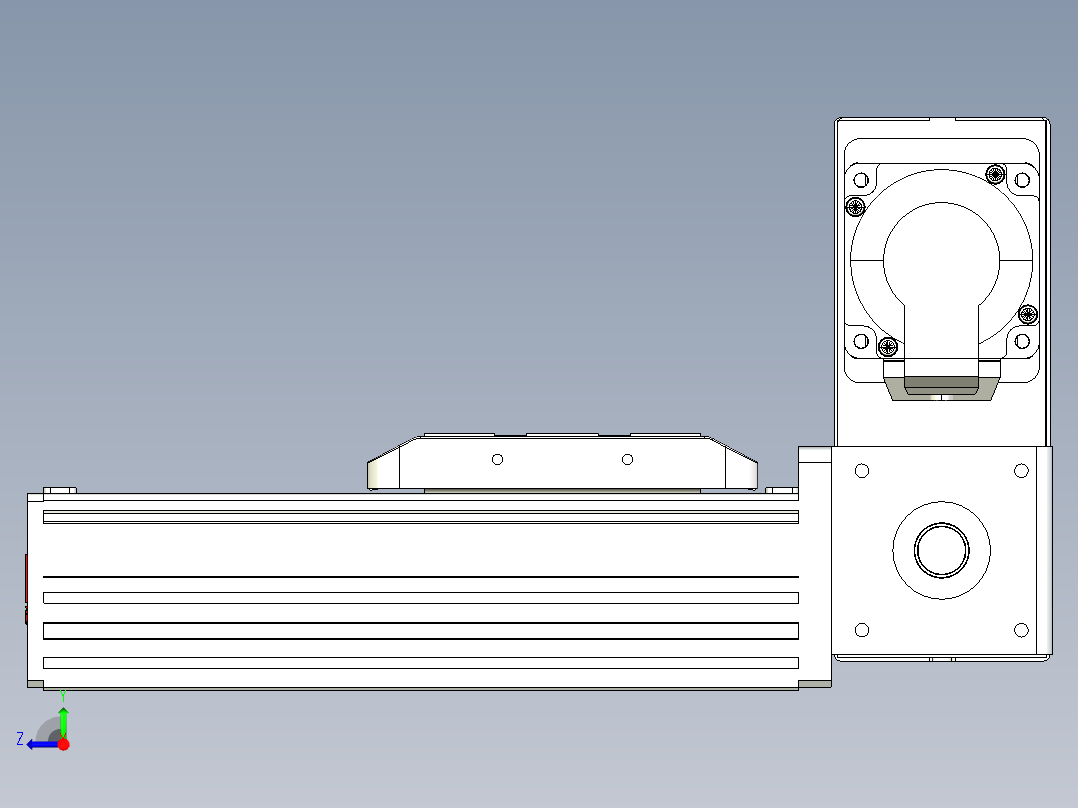 同步带全封闭直线模组TPA-HCB-85D-90-L50-RU-C-P20-N3右视图