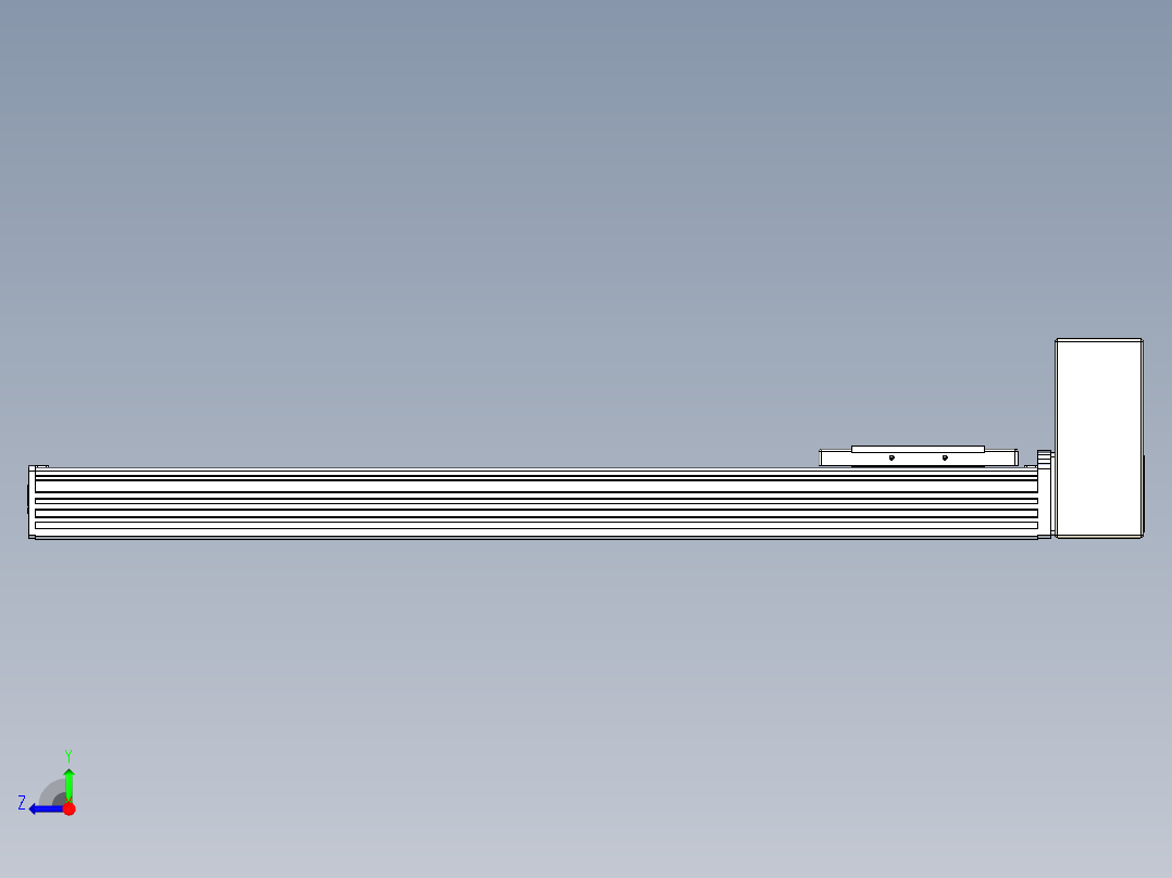 同步带全封闭直线模组TPA-HCB-110D-90-L550-LU-Y-P40-N3右视图