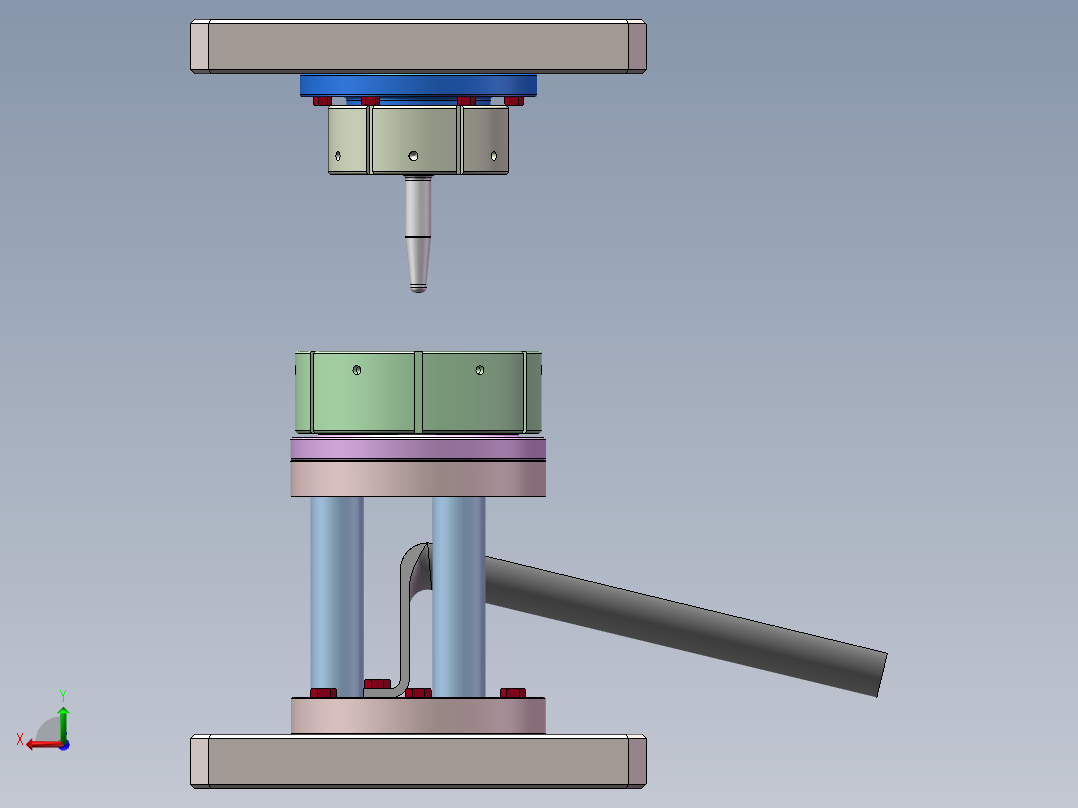 Y32-100T液压机sw16可编辑后视图