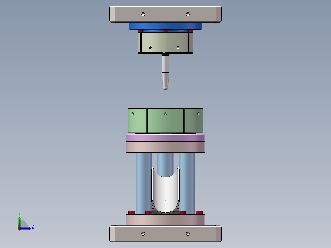 Y32-100T液压机sw16可编辑左视图