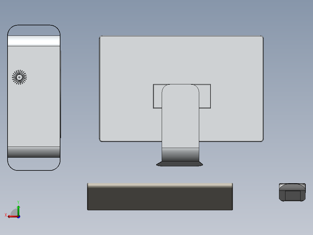 solidworks mac-pro机箱后视图