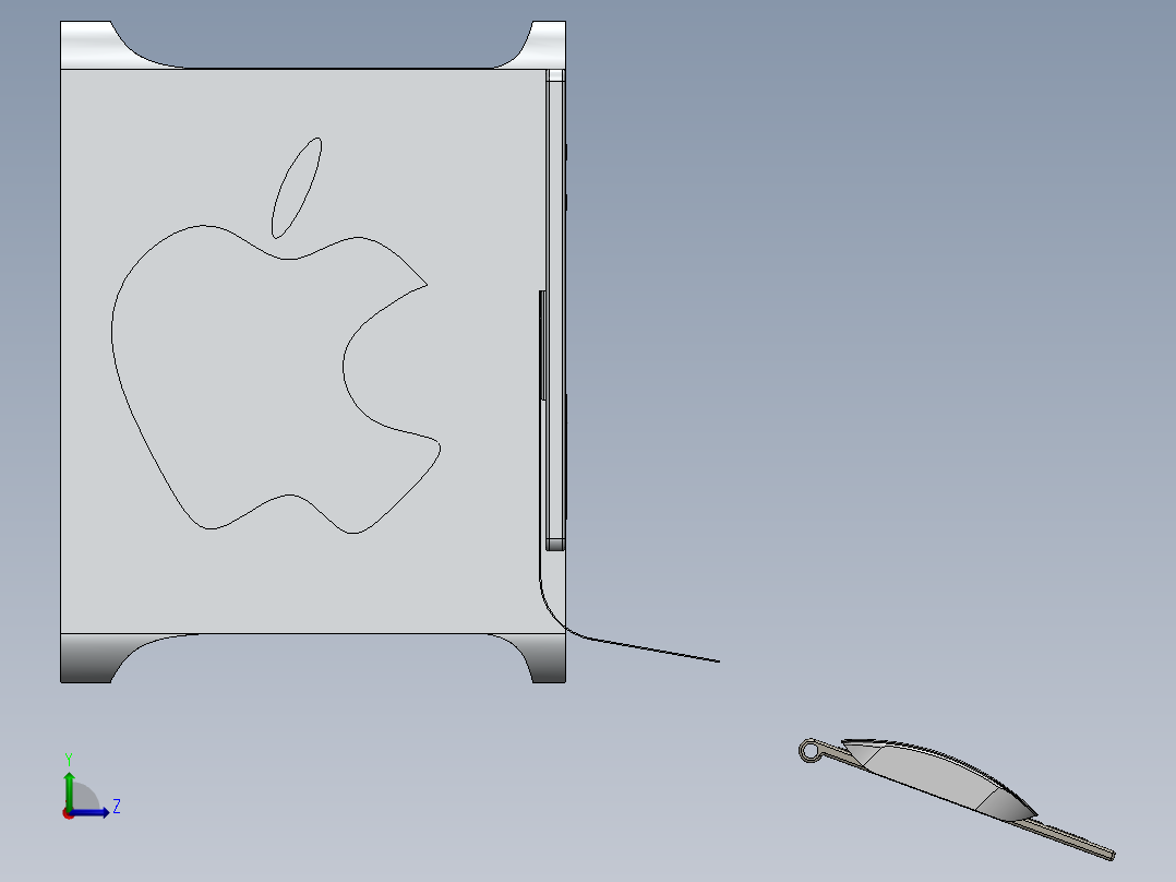 solidworks mac-pro机箱左视图