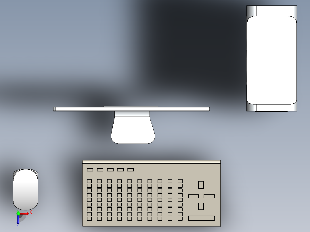 solidworks mac-pro机箱俯视图