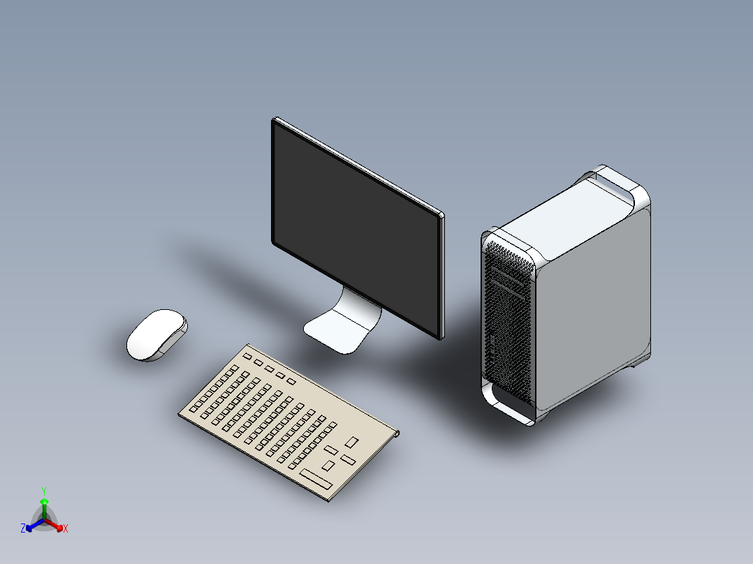 solidworks mac-pro机箱正等轴测图