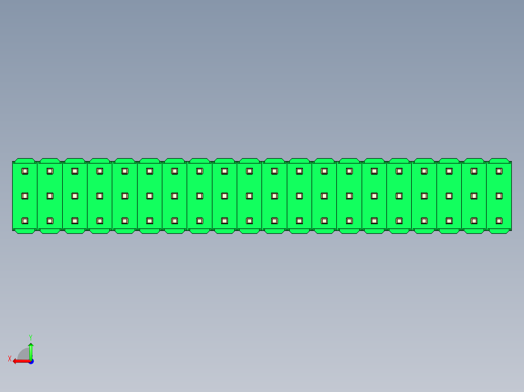 彩色公头100mil（2.54mm）系列-DS1021_green_3x20p_100mil_Type43_rev1.0后视图