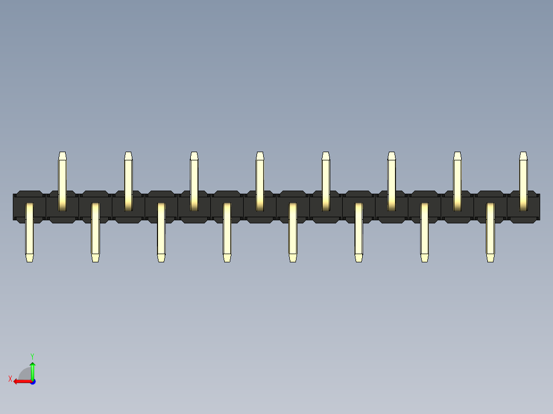 彩色公排针 100mil 2.54mm 系列-DS1022_black_16p_100mil_Type_SMT_R1_rev1.0后视图