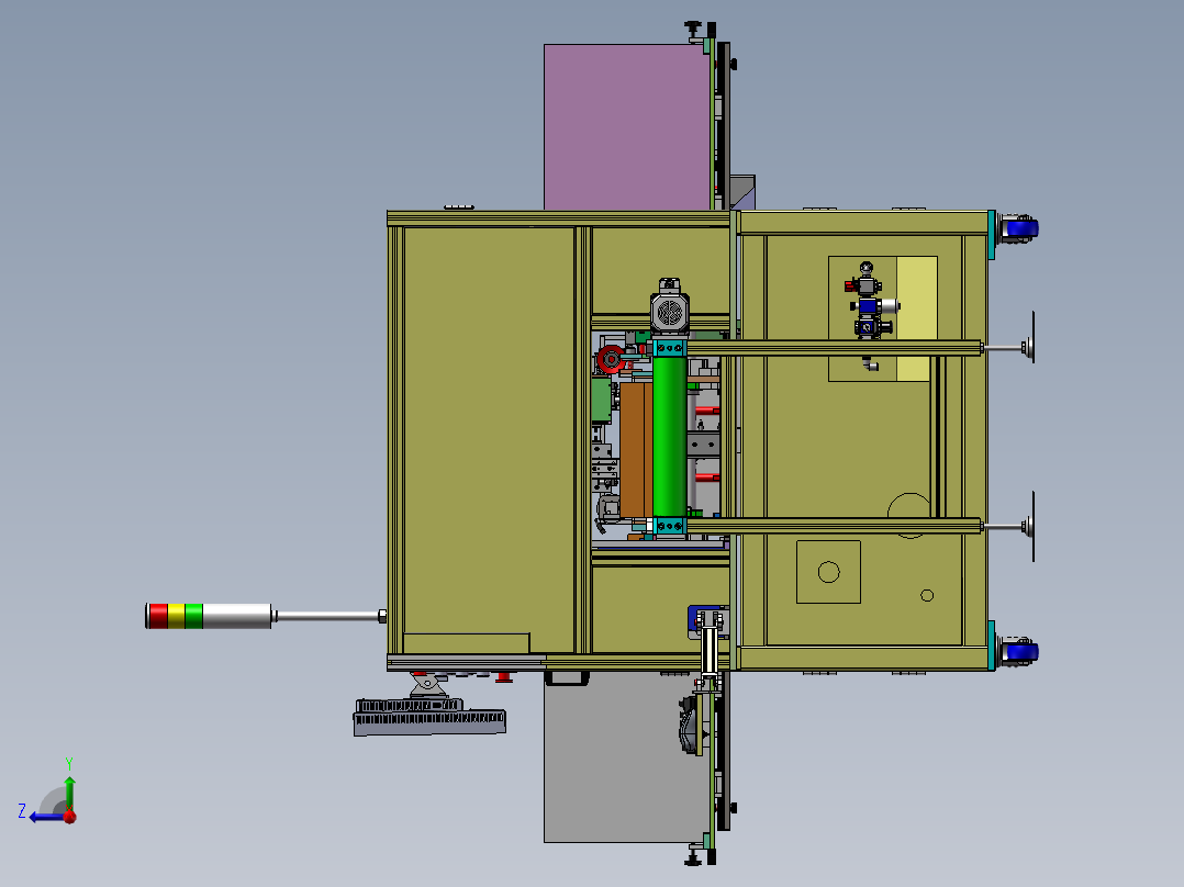 礼盒在线双面贴标机、非标自动化设备3D模型_右视图