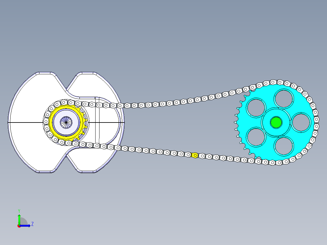 发动机正时链条运动仿真左视图