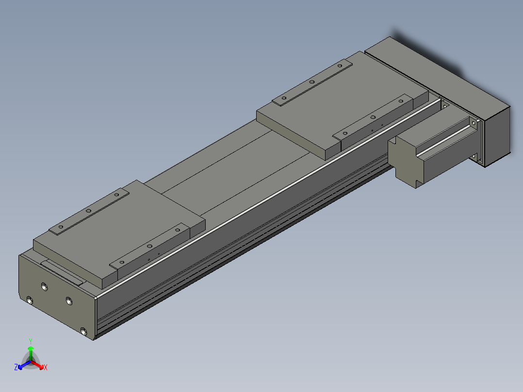 直线模组LHC17-S450-R设计图纸正等轴测图