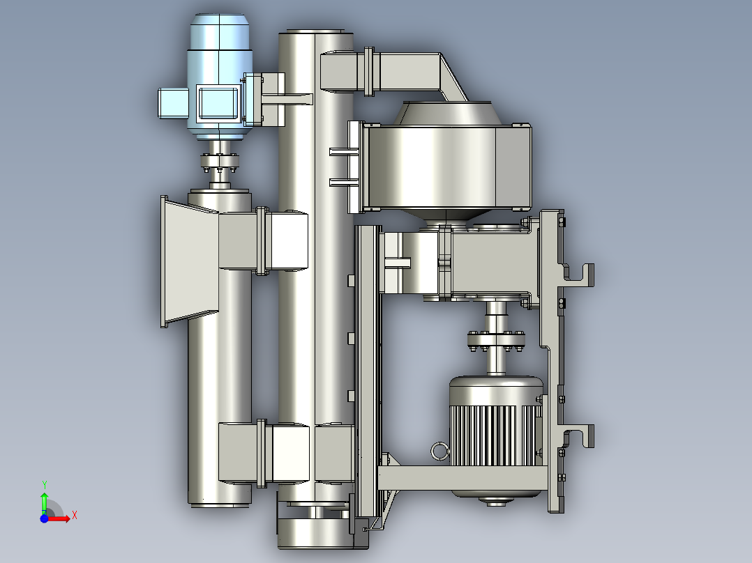 JX607-环模式饲料制粒机设计颗粒机三维PROE前视图