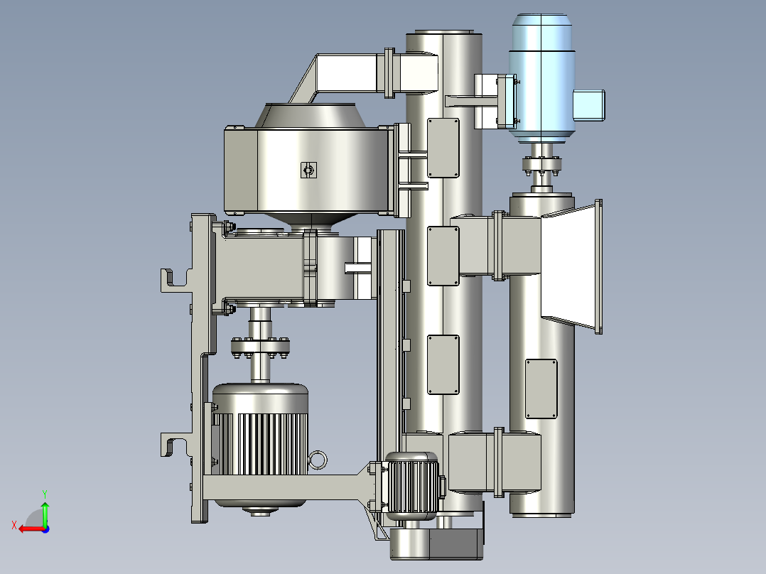 JX607-环模式饲料制粒机设计颗粒机三维PROE后视图