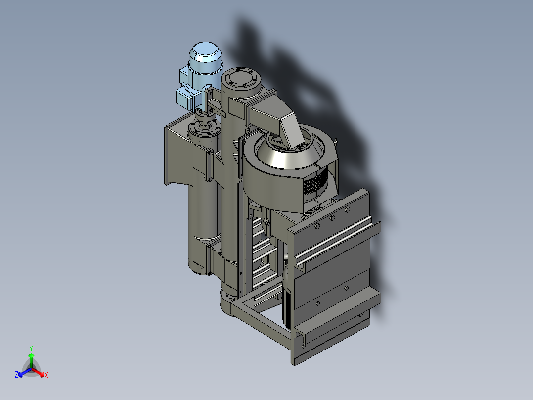 JX607-环模式饲料制粒机设计颗粒机三维PROE正等轴测图