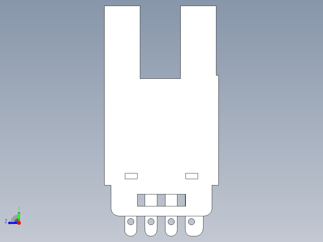 槽型光电传感器LU686_3D右视图
