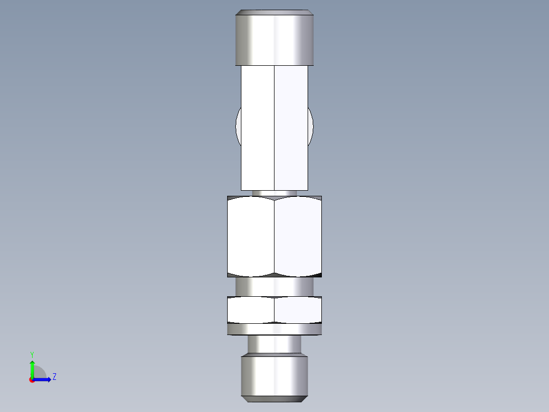 卡套式工业通用硬管接头EO_Assembled_adjustable_standpipe_run_tee_EVL08LMOMD71左视图