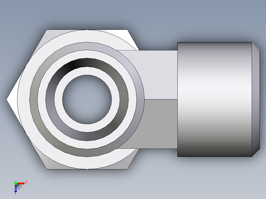 卡套式工业通用硬管接头EO_Assembled_adjustable_standpipe_run_tee_EVL08LMOMD71俯视图
