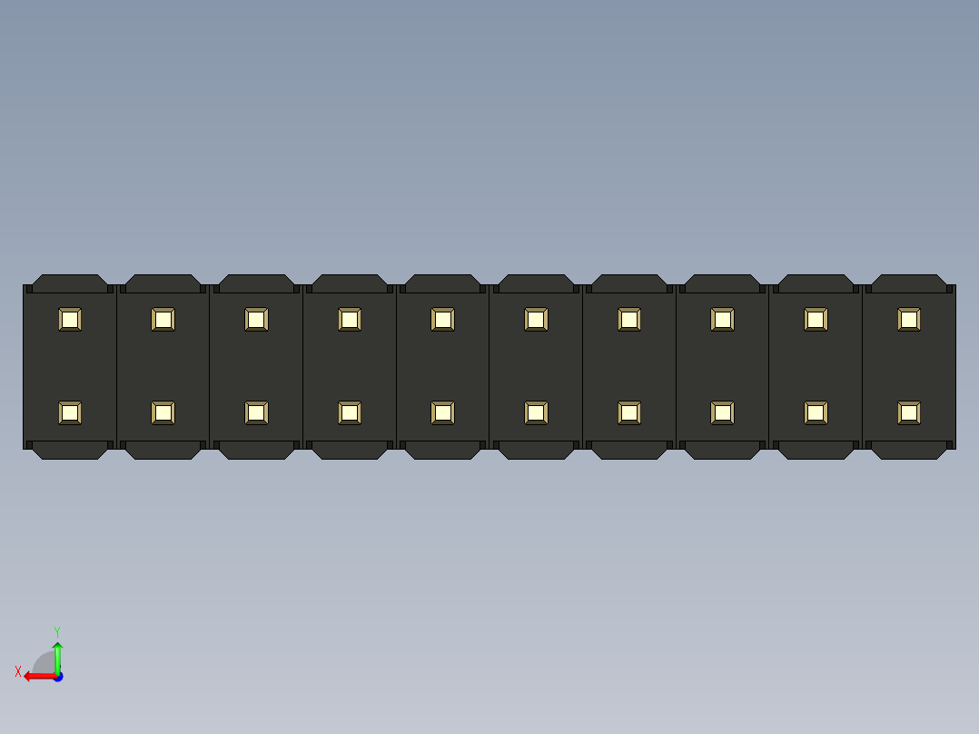 彩色公头100mil（2.54mm）系列-DS1021_black_2x10p_100mil_Type19_rev1.0后视图