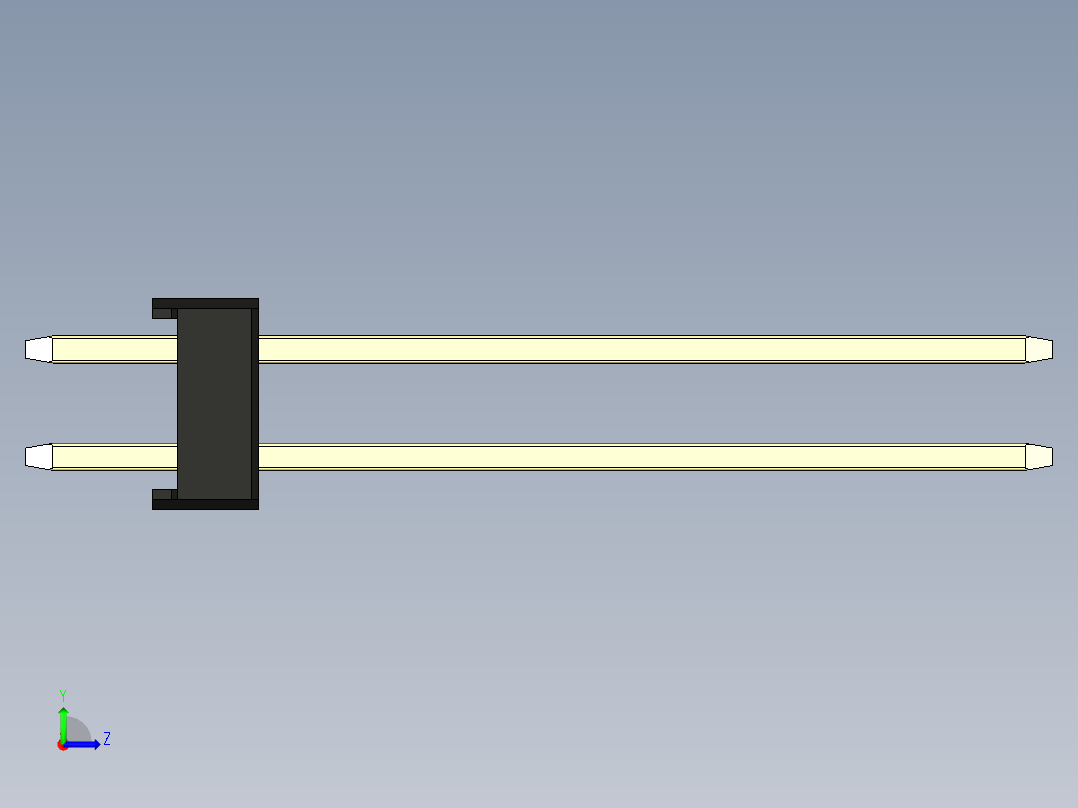 彩色公头100mil（2.54mm）系列-DS1021_black_2x10p_100mil_Type19_rev1.0左视图