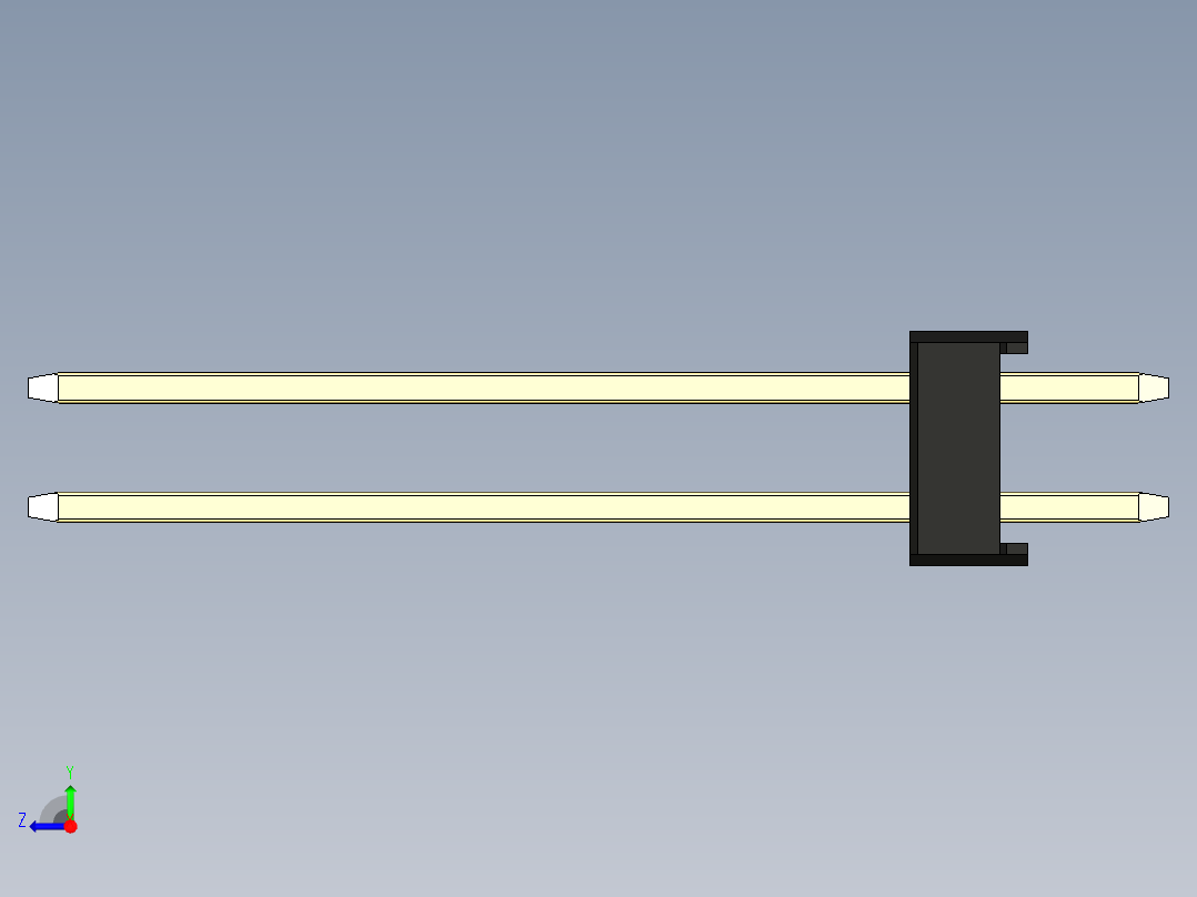 彩色公头100mil（2.54mm）系列-DS1021_black_2x10p_100mil_Type19_rev1.0右视图
