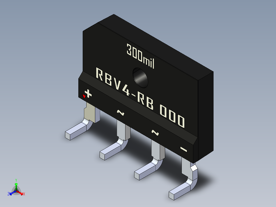 桥式整流器-RBV4-RB正等轴测图