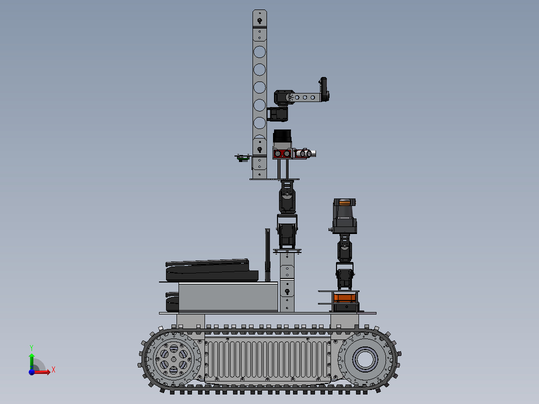 宽履带救援机器人车前视图