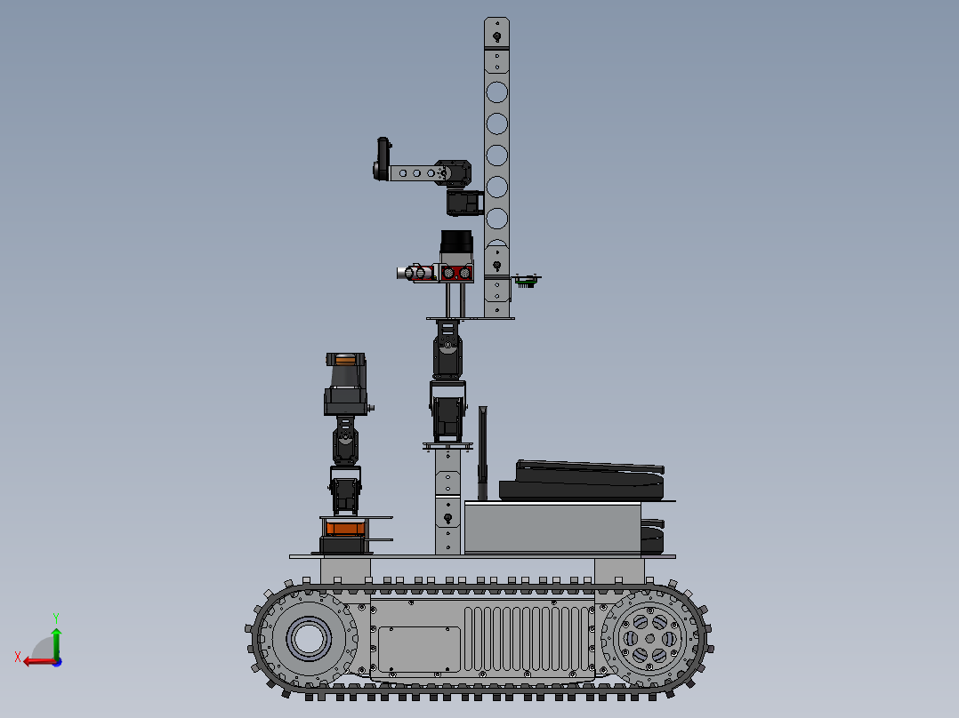 宽履带救援机器人车后视图