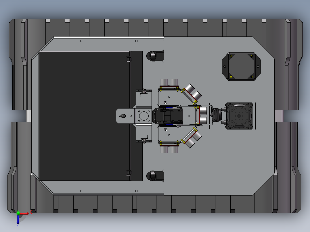 宽履带救援机器人车俯视图