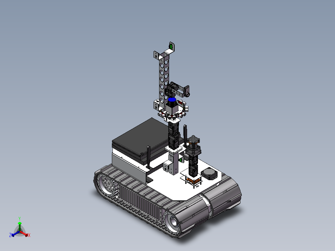 宽履带救援机器人车正等轴测图